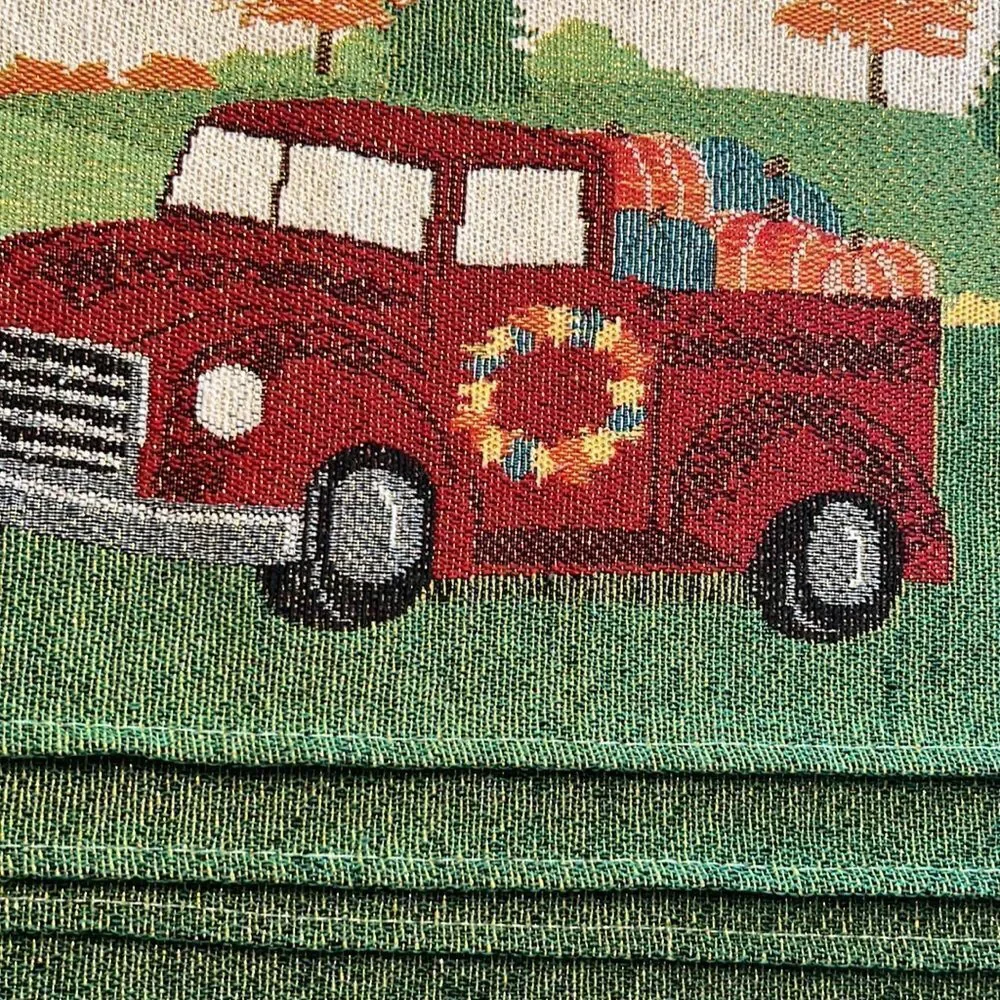 Home Collection Set of 4 Tapestry Cotton Blend Placemats “Harvest Blessings”